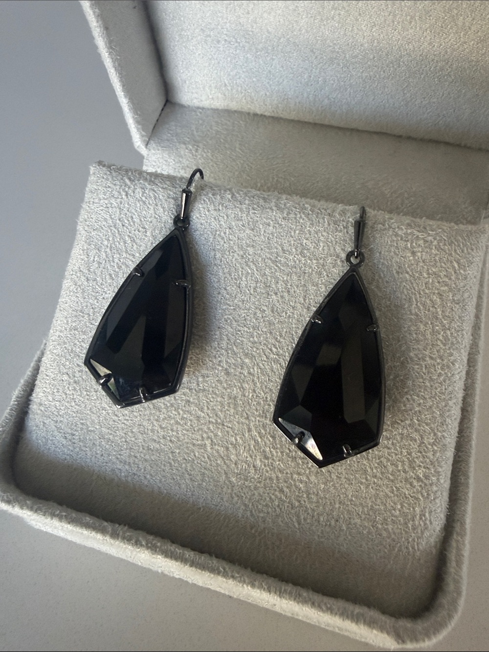 Kendra Scott Black Faceted Drop Earrings